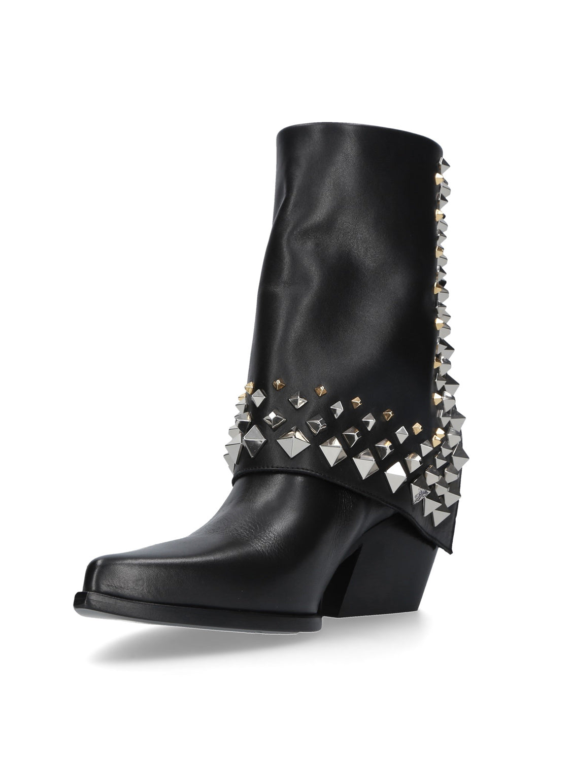 All black shop studded boots