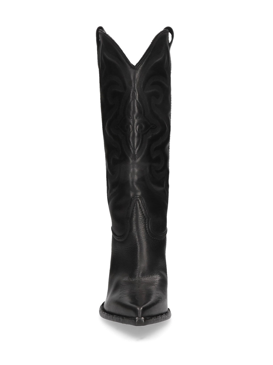 Black Leather Texan Boots embroidered E3634 - Elena Iachi Shop ...